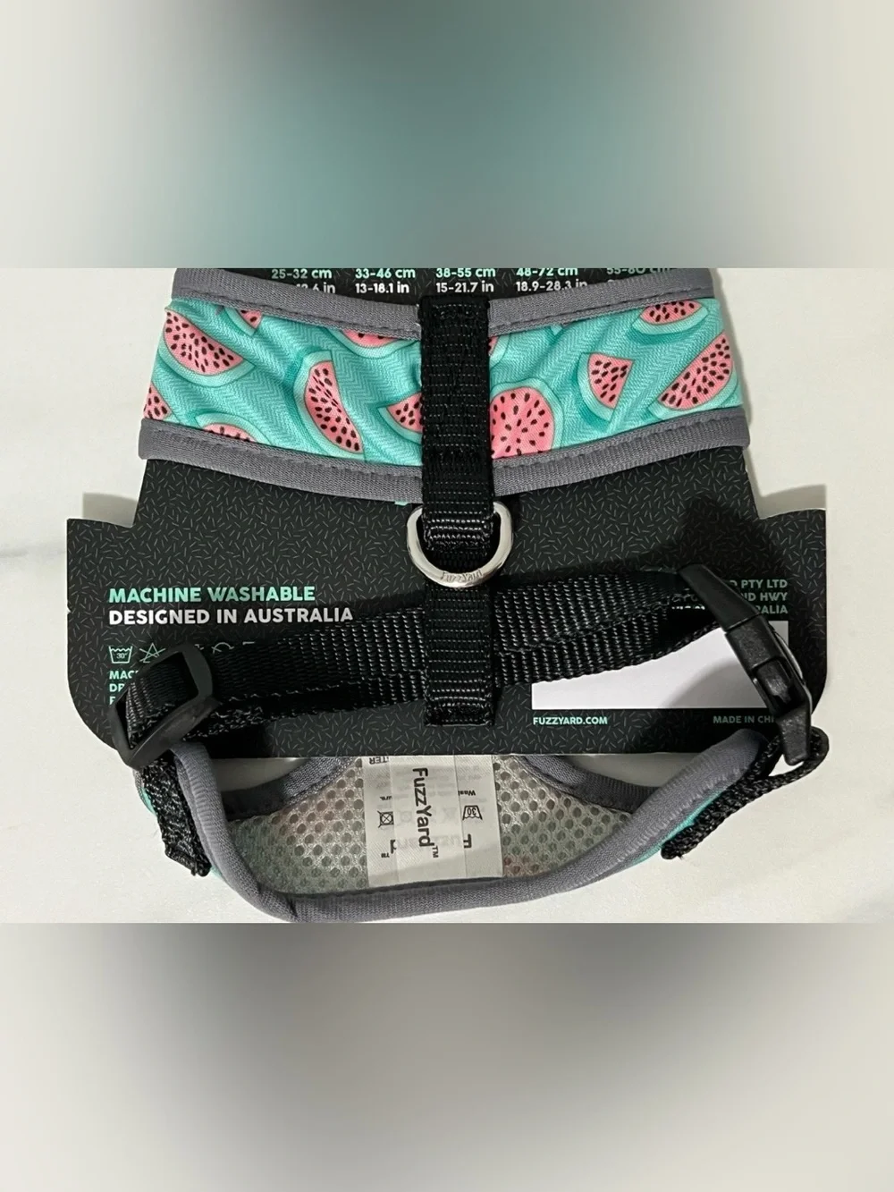 S FUZZYARD Premium Adjustable Dog Harness Vest NWT Small Watermelon Summer Fruit
